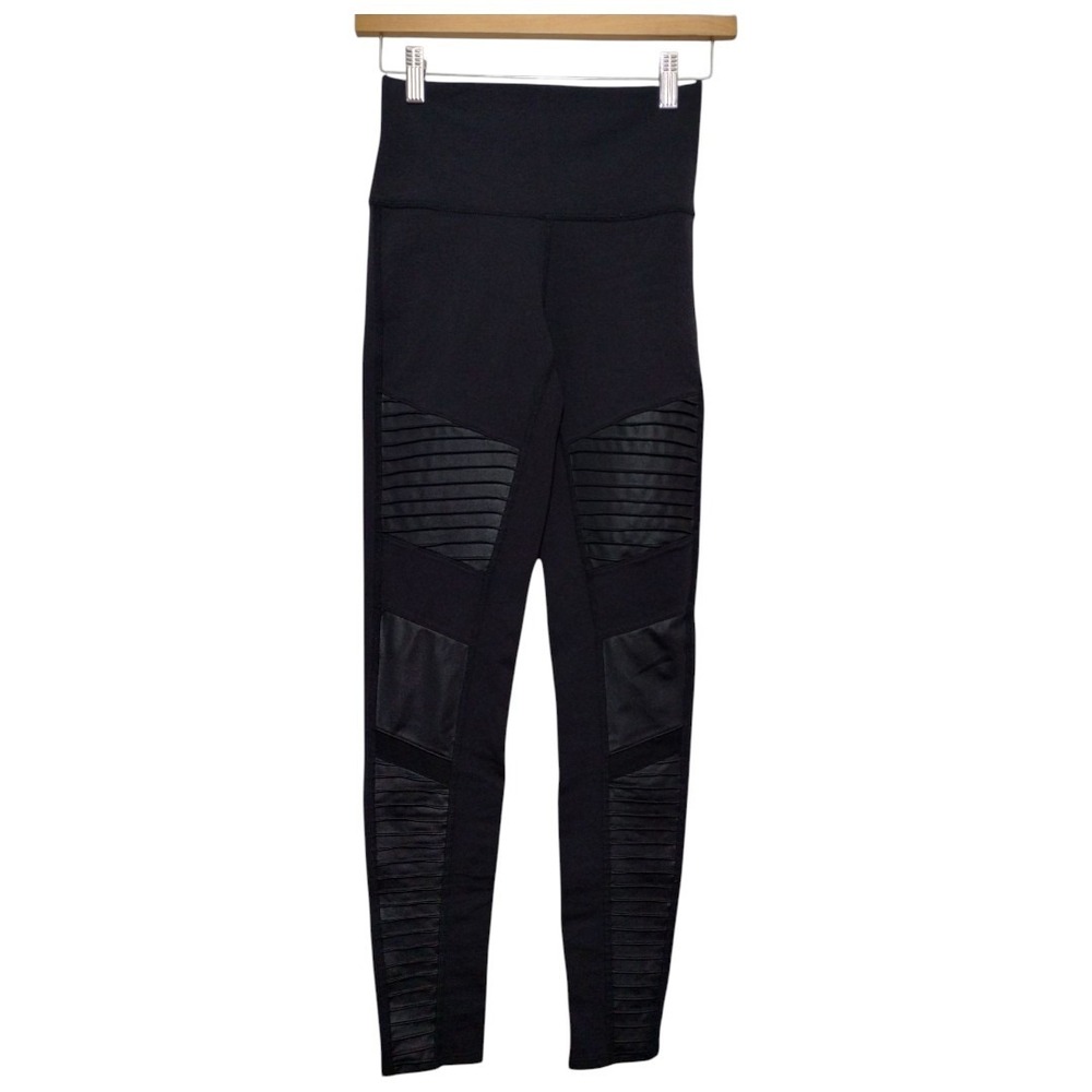 Alo Yoga 7/8 High-Waist‎ Moto Legging Women's S Black Athletic Gym Workout